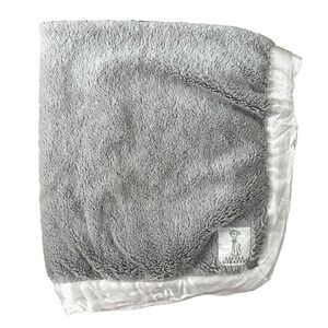 Little Giraffe Baby Blanket Grey White Satin Edge Thick Furry